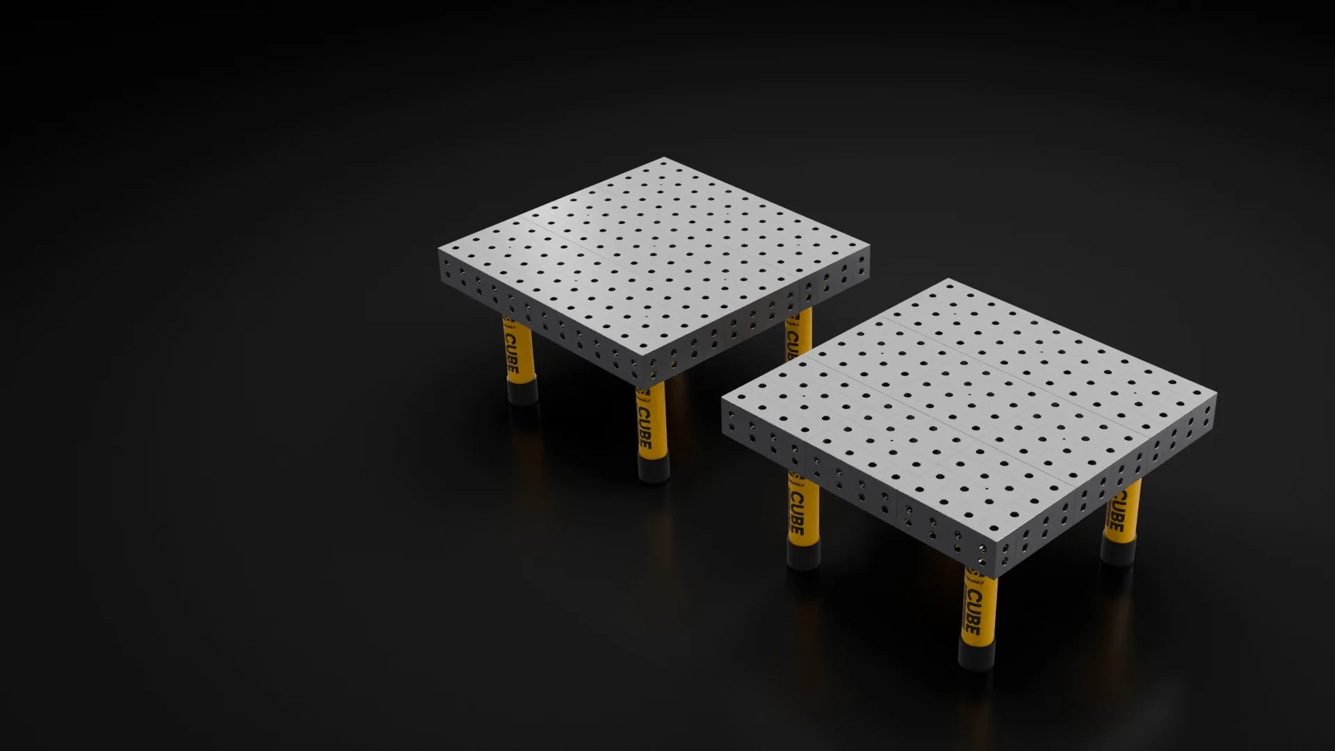 Dwie wyspy z tych samych kostek CUBEWELD, wizualizacja z modelu