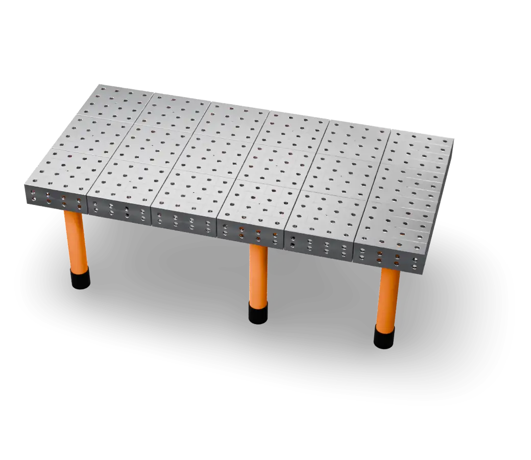 Modułowy stół spawalniczy CUBEWELD z kostek 400 × 400 mm
