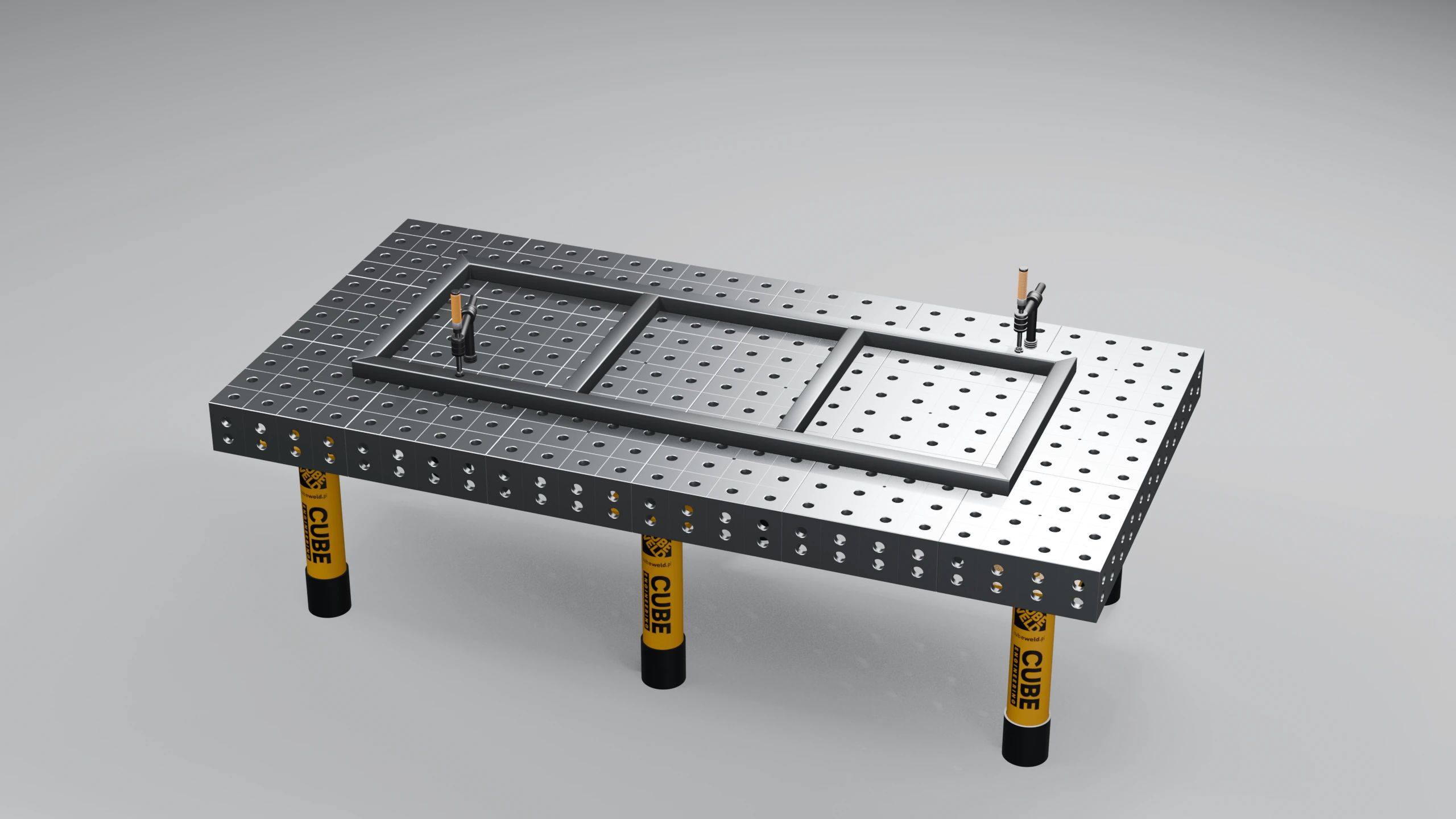 Pełny stół 2400 × 1200 mm — wizualizacja z natywnego modelu Blender